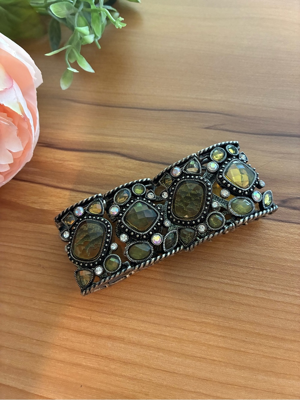 Lia Sophia Crystal Beaded Statement Cuff Bracelet